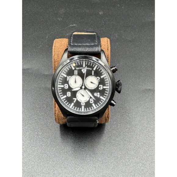 Swiss Legend Pioneer Chronograph Watch 413172071 Black Dial Quartz 100m Needs Ba - Picture 1 of 9